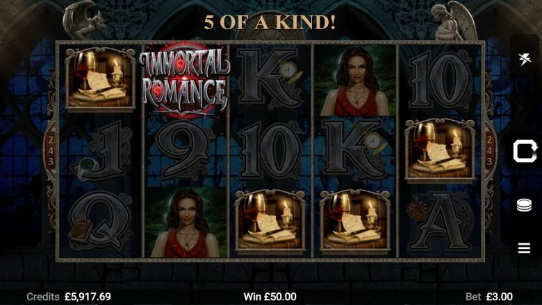 Immortal Romance slot screenshot